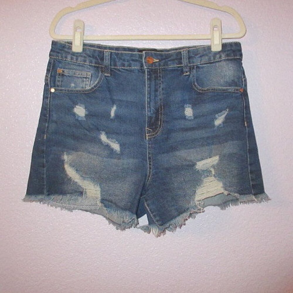 Kendall + Kylie Jean Shorts Womens 31 Distressed Denim High Rise Cut Offs Y2K